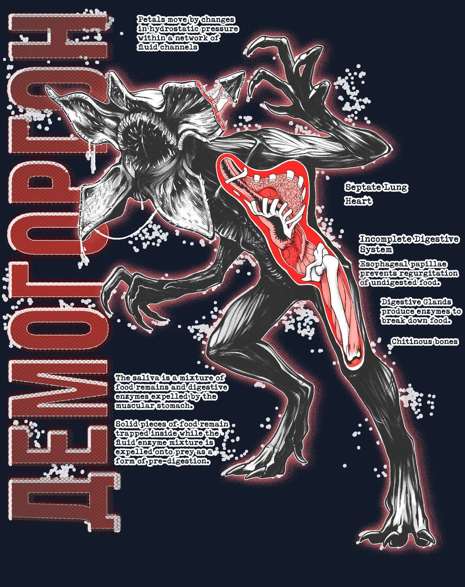 Stranger Things Demogorgon Profile Anatomy Women's T-Shirt