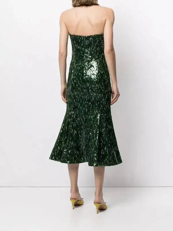 Strapless Sequin Tulled Mini Dress