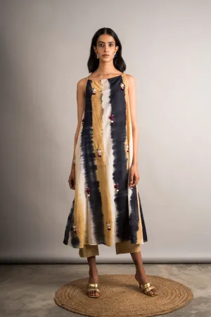 Striped Tie-Dye Embroidered Set