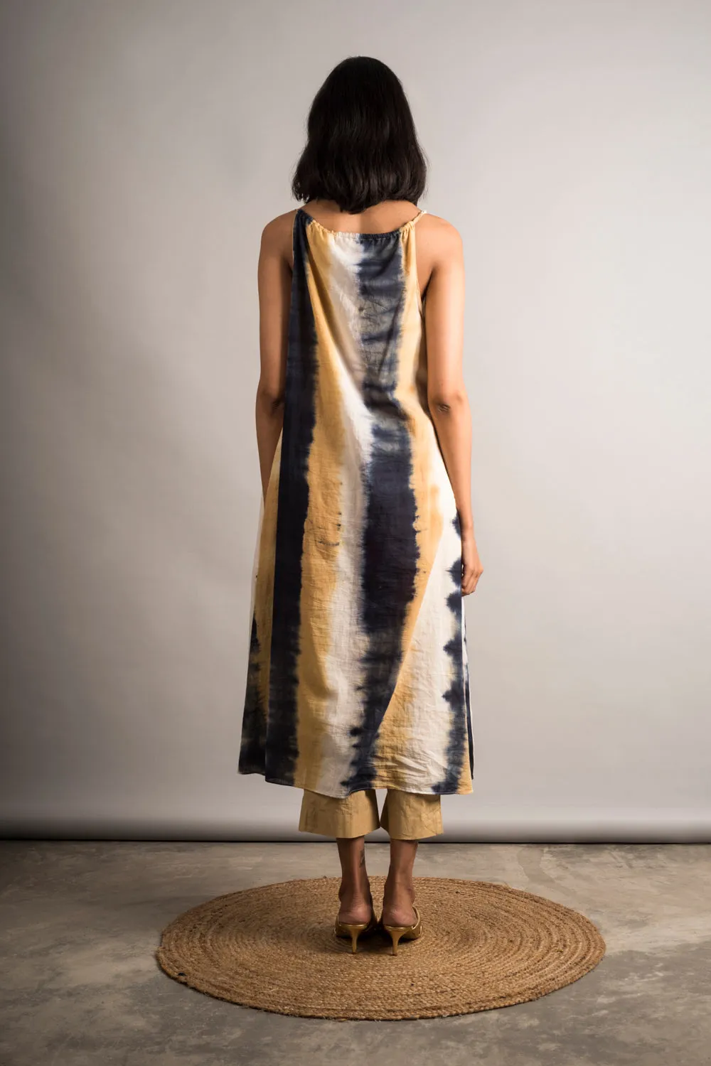 Striped Tie-Dye Embroidered Set
