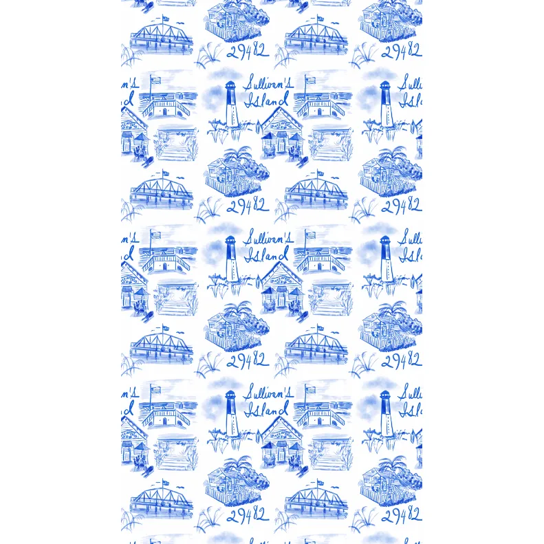 Sullivan's Island Toile Peel and Stick Wallpaper- Blue and White