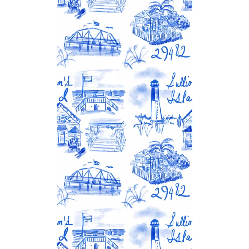 Sullivan's Island Toile Peel and Stick Wallpaper- Blue and White