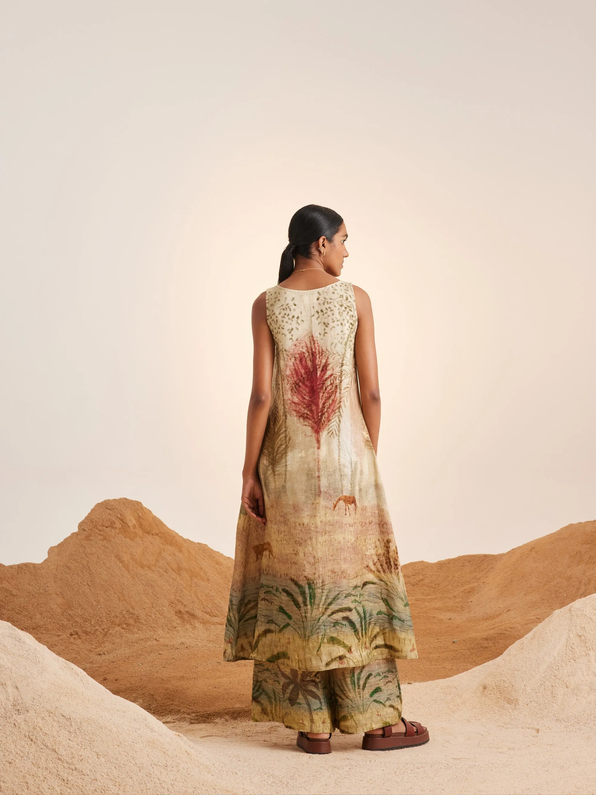 Summer Co-Ord Set Front Slit-Woods-Linen-Ss25-Fslit-Wod-Cord