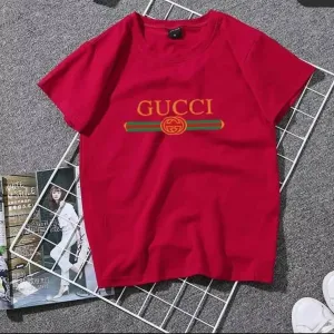 Summer Collection Red Cotton High Quality Printed T-Shirt For Women