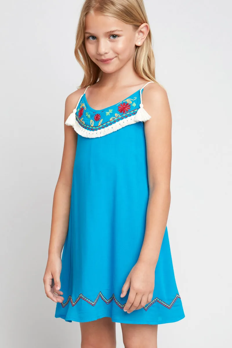 Summer Embroidered Tank Dress