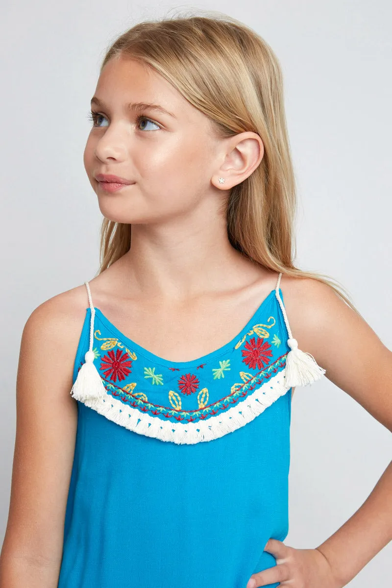 Summer Embroidered Tank Dress