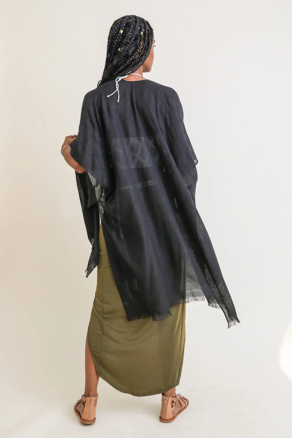 summer kimono black duster