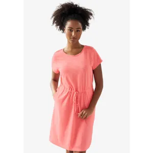 Sweet Coral Knit Drawstring Dress PSW-8484