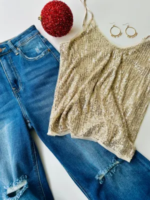 T198 SEQUIN CAMISOLE