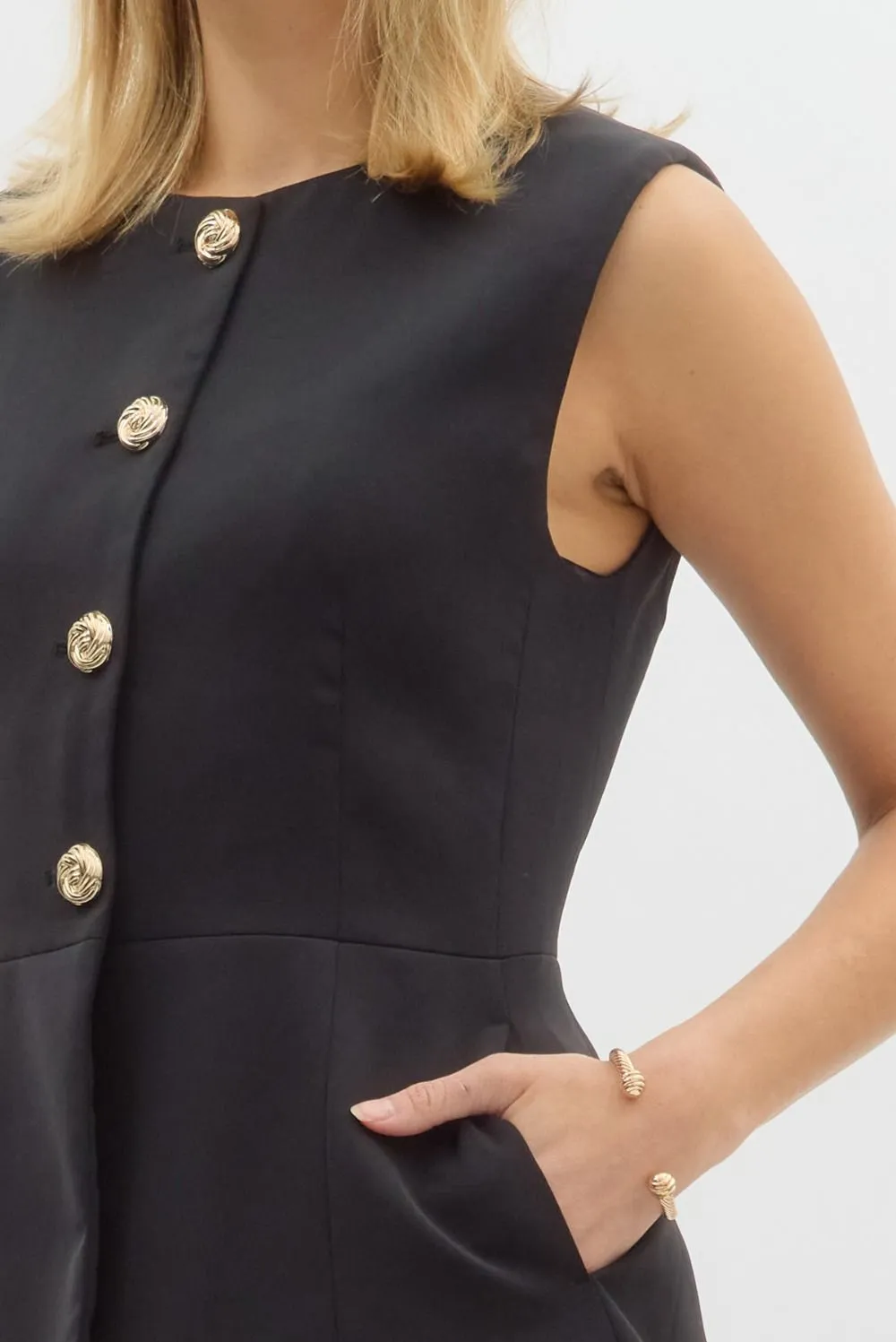 Tailor Gold Accented Vest {Black}