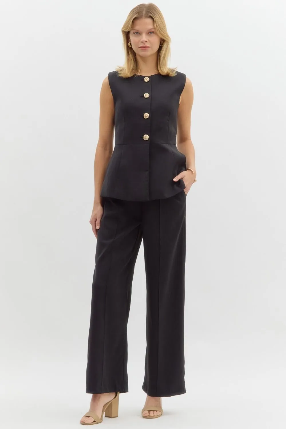 Tailor Gold Accented Vest {Black}