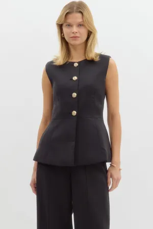 Tailor Gold Accented Vest {Black}