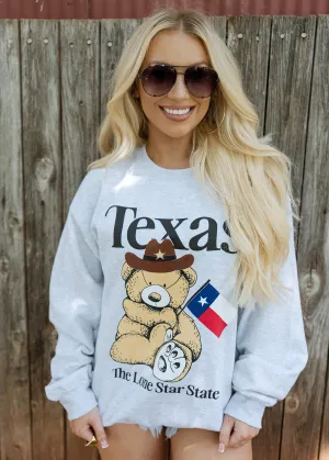 Texas Teddy Lone Star Grey Sweatshirt