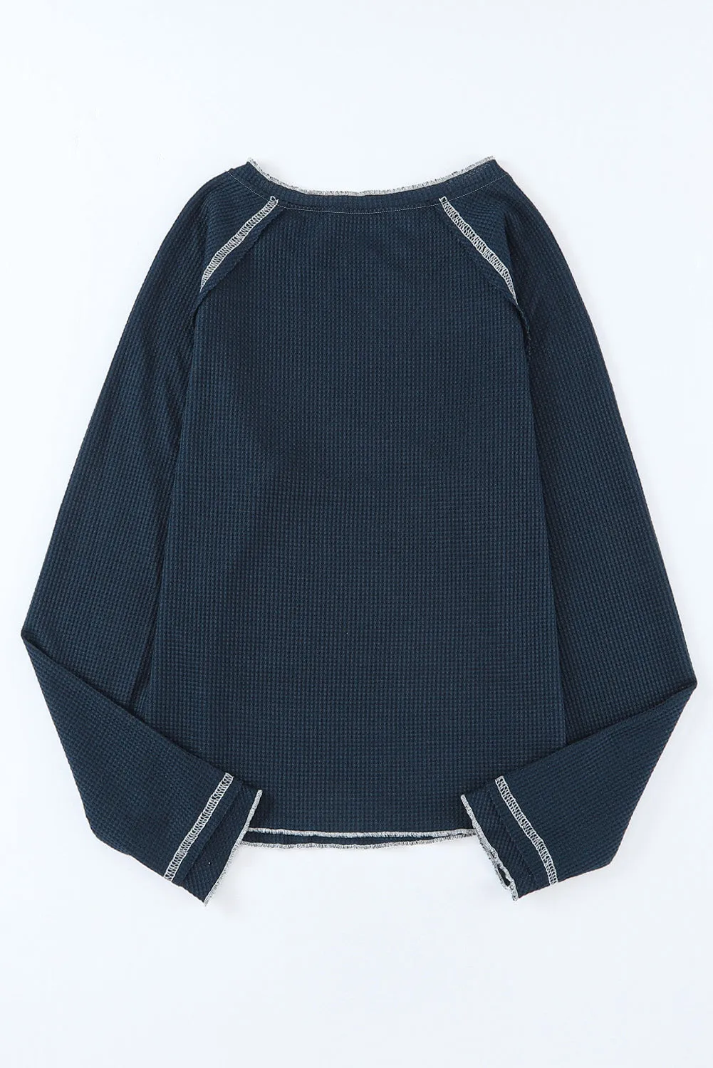 Textured Round Neck Long Sleeve Top