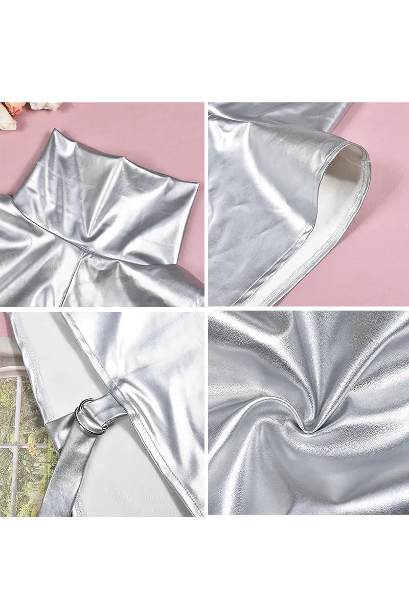 TG0464 Metallic Leather Vest Top