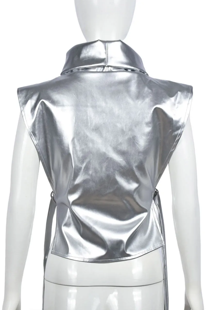 TG0464 Metallic Leather Vest Top