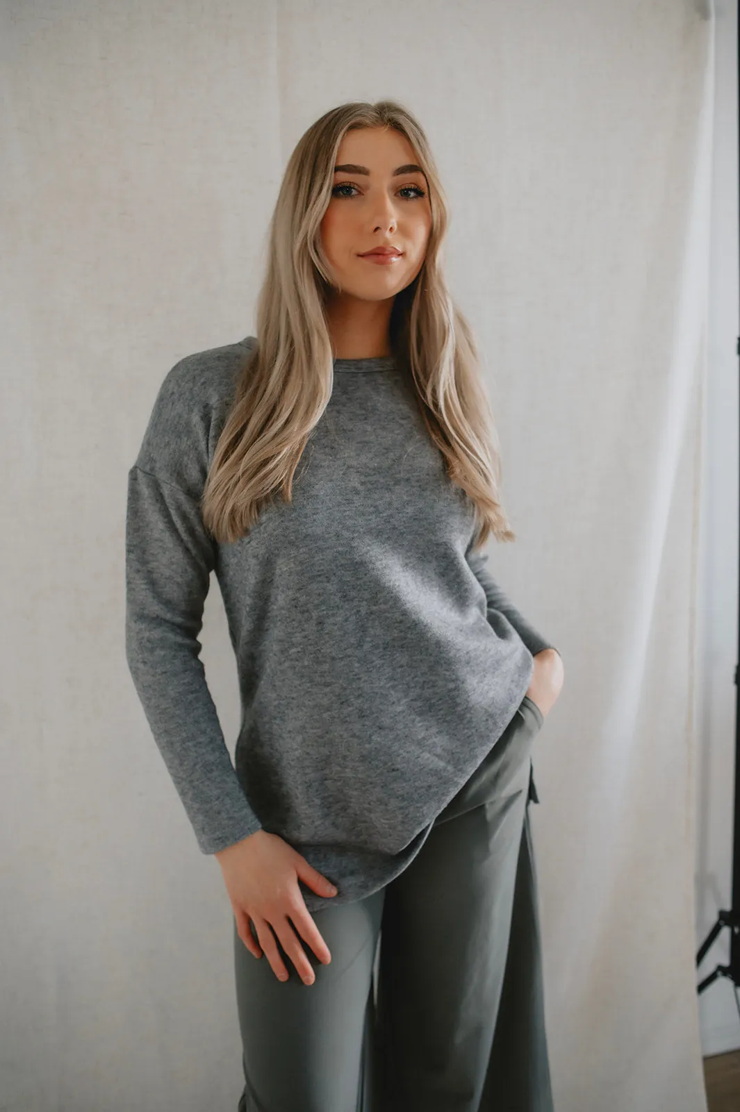 The Gia Tunic Top by NLT - Grey