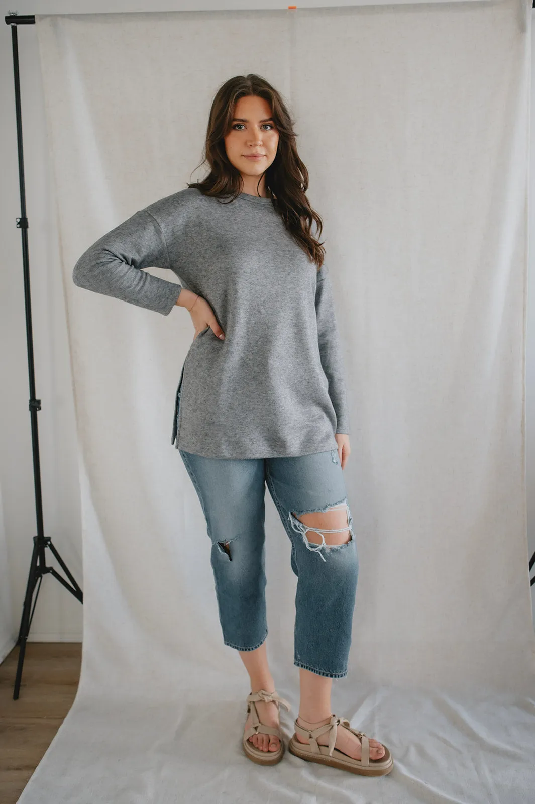 The Gia Tunic Top by NLT - Grey