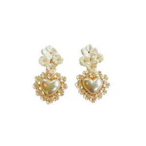 The Pink Reef Floral Cluster Heart Drop