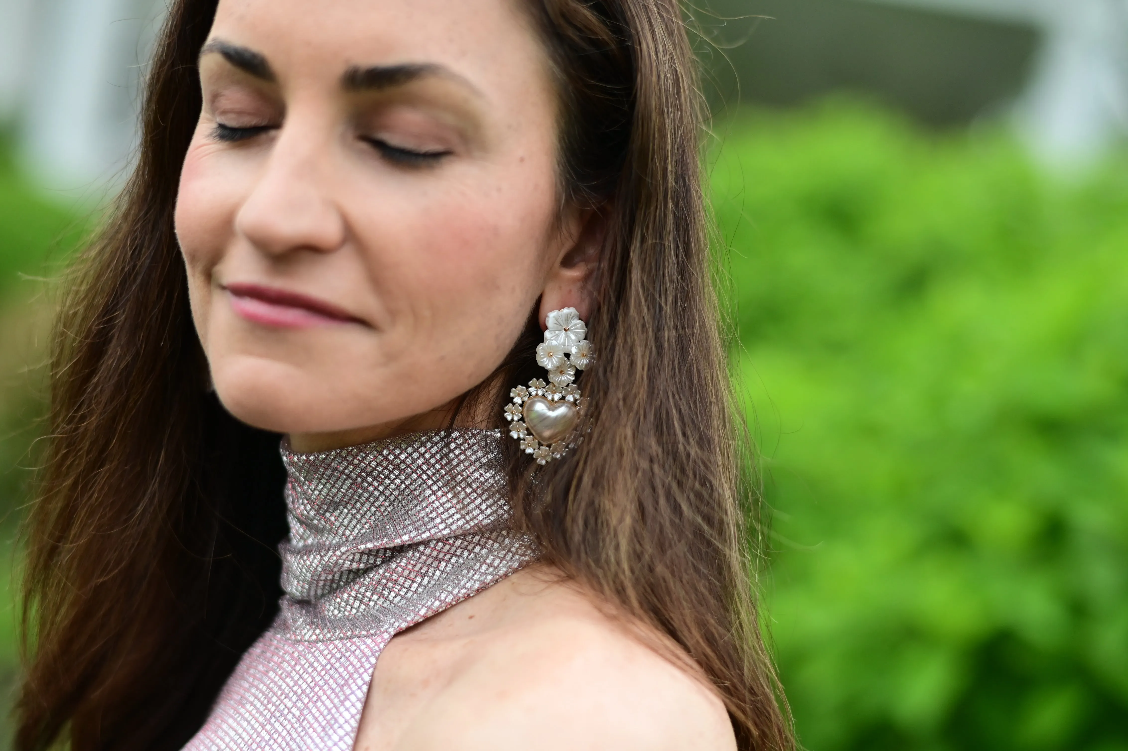 The Pink Reef Floral Cluster Heart Drop