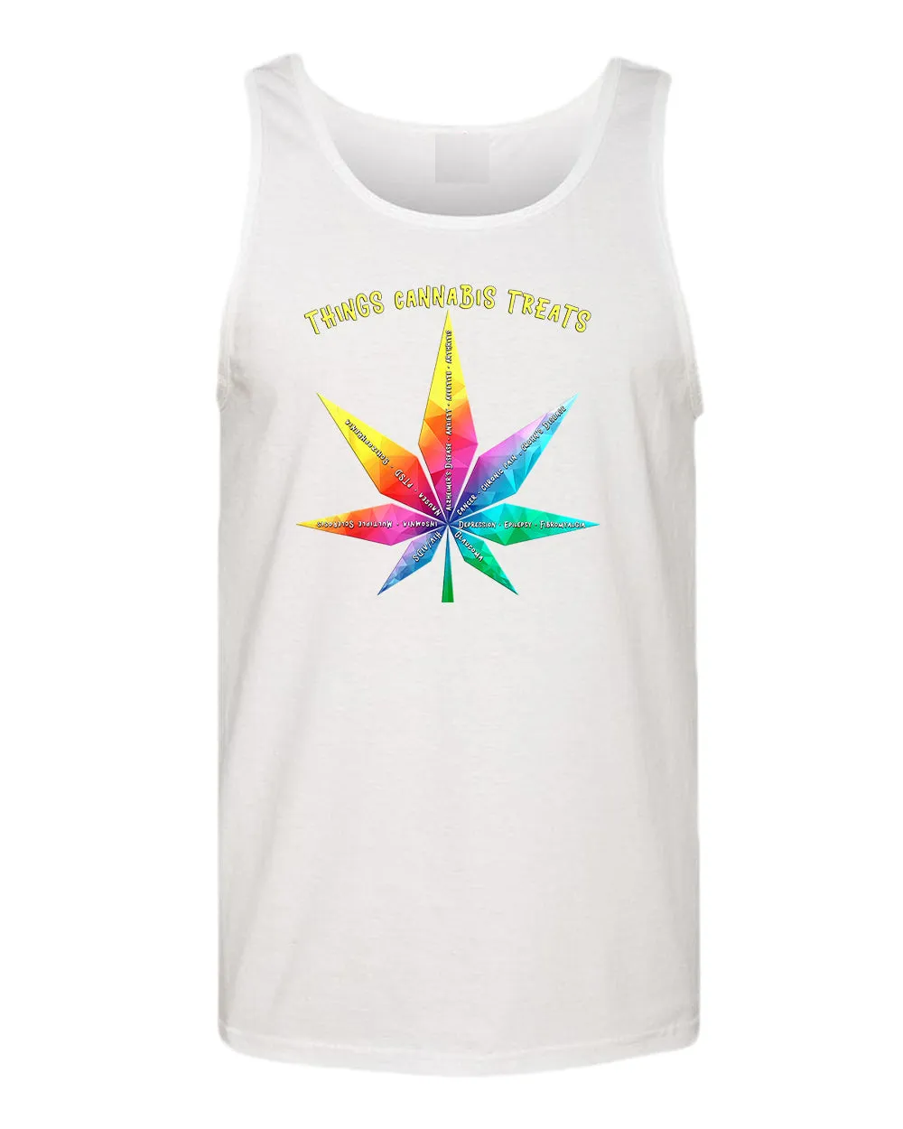 Things cannab*s treats tank top, colorful leaf tank top