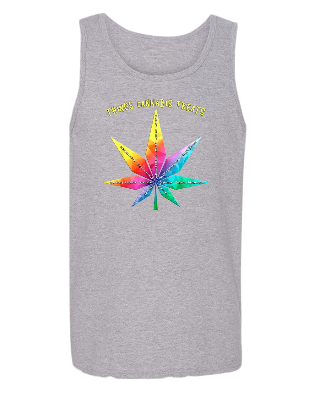 Things cannab*s treats tank top, colorful leaf tank top