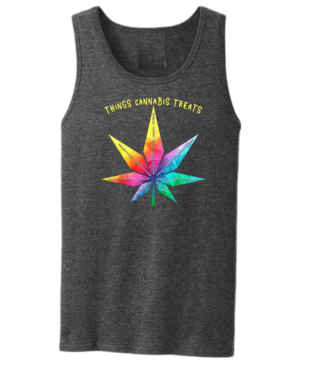 Things cannab*s treats tank top, colorful leaf tank top