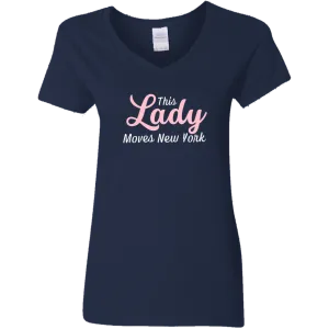 This Lady Move New York V-Neck T-Shirt