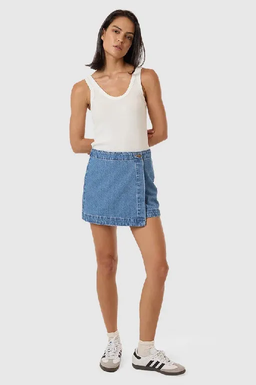 THRILLS - MARLEY WRAP SKIRT - LONG AGO BLUE