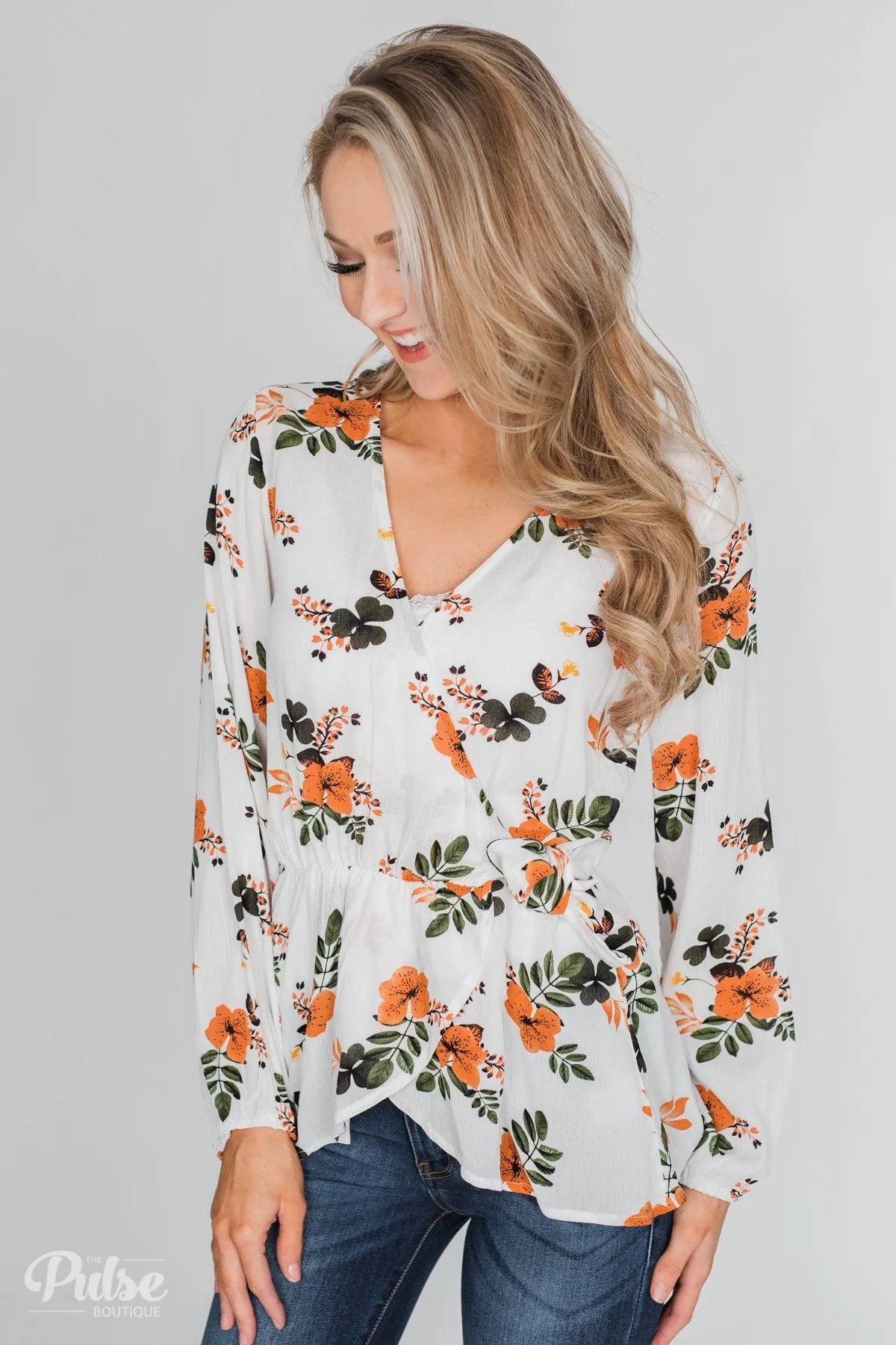 Through the Fields Long Sleeve Blouse - Ivory