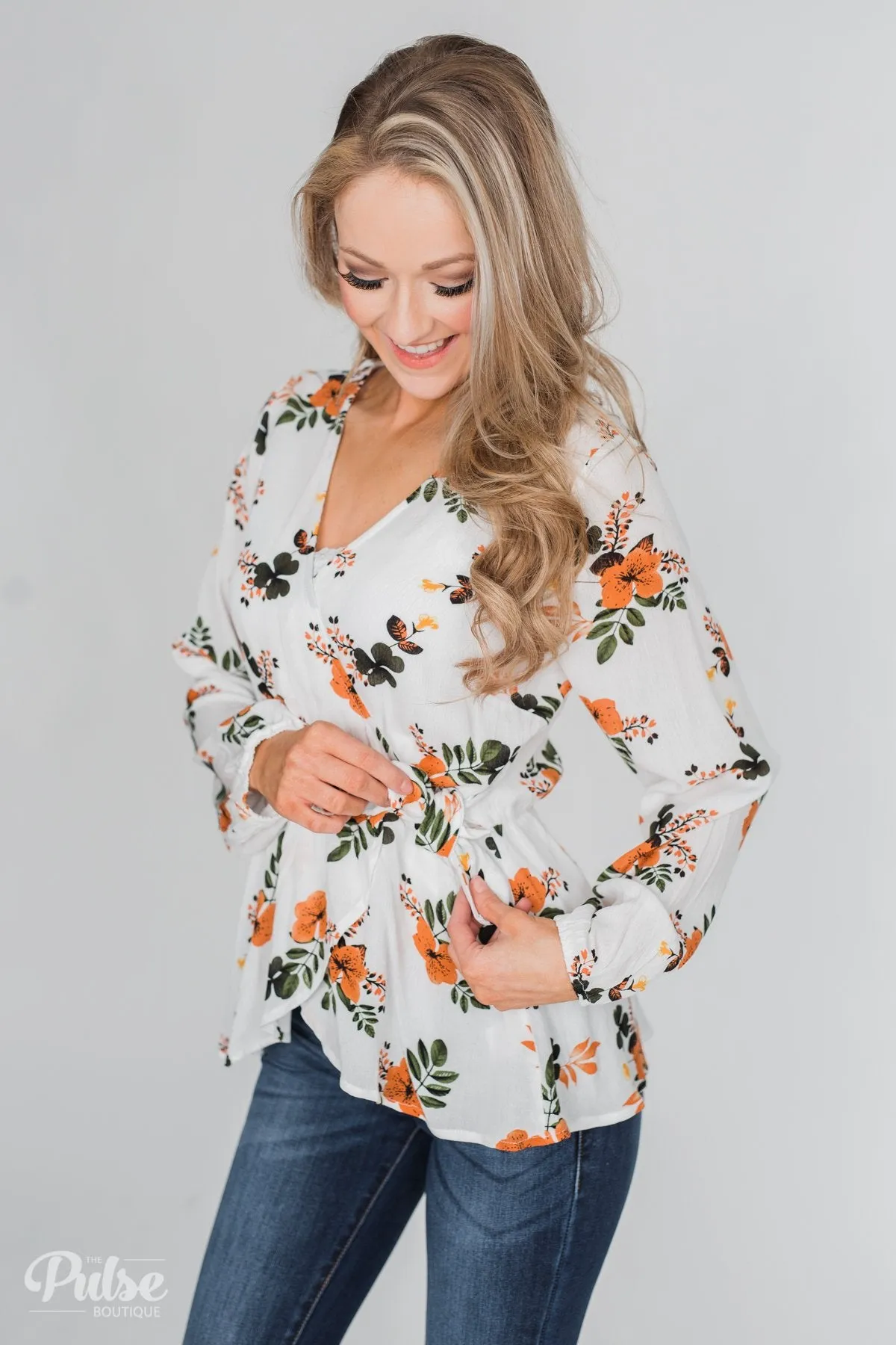 Through the Fields Long Sleeve Blouse - Ivory