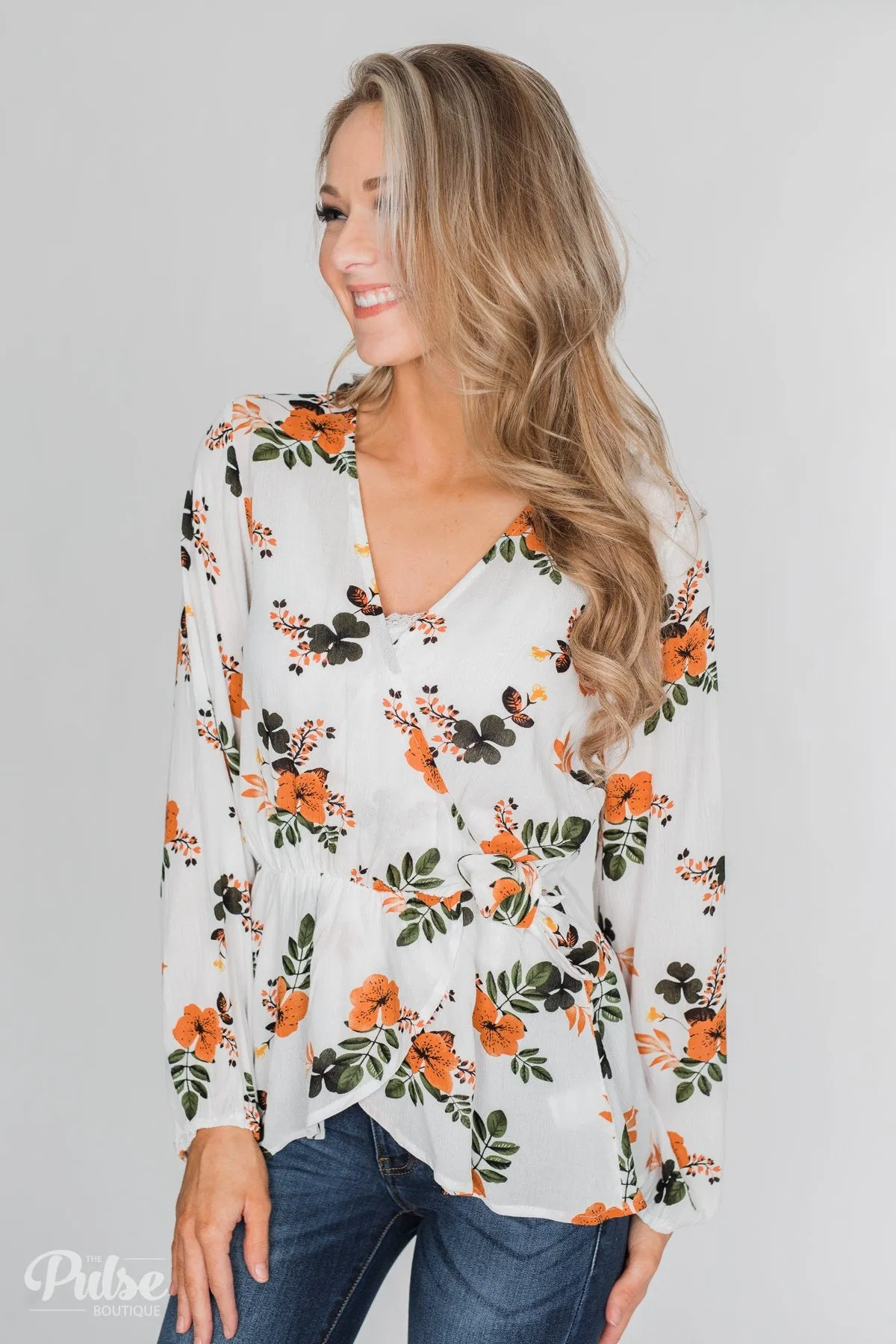 Through the Fields Long Sleeve Blouse - Ivory