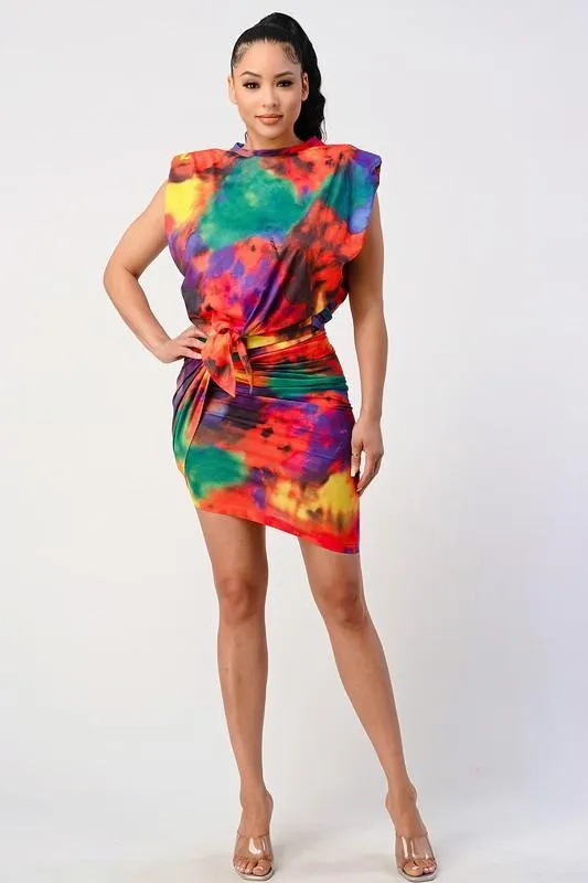 TIEDYE TOP AND WRAP SKIRT