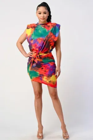 TIEDYE TOP AND WRAP SKIRT