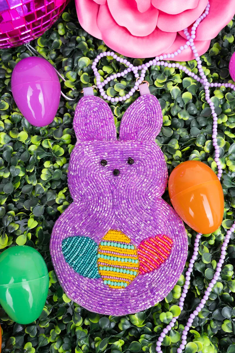 Time To Bounce Lavender Petite Seed Bead Purse