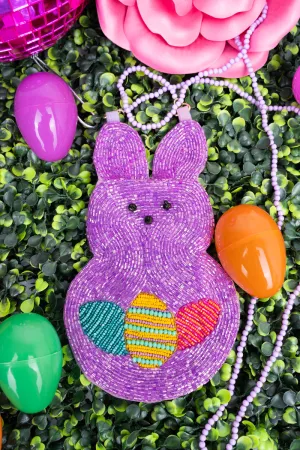 Time To Bounce Lavender Petite Seed Bead Purse
