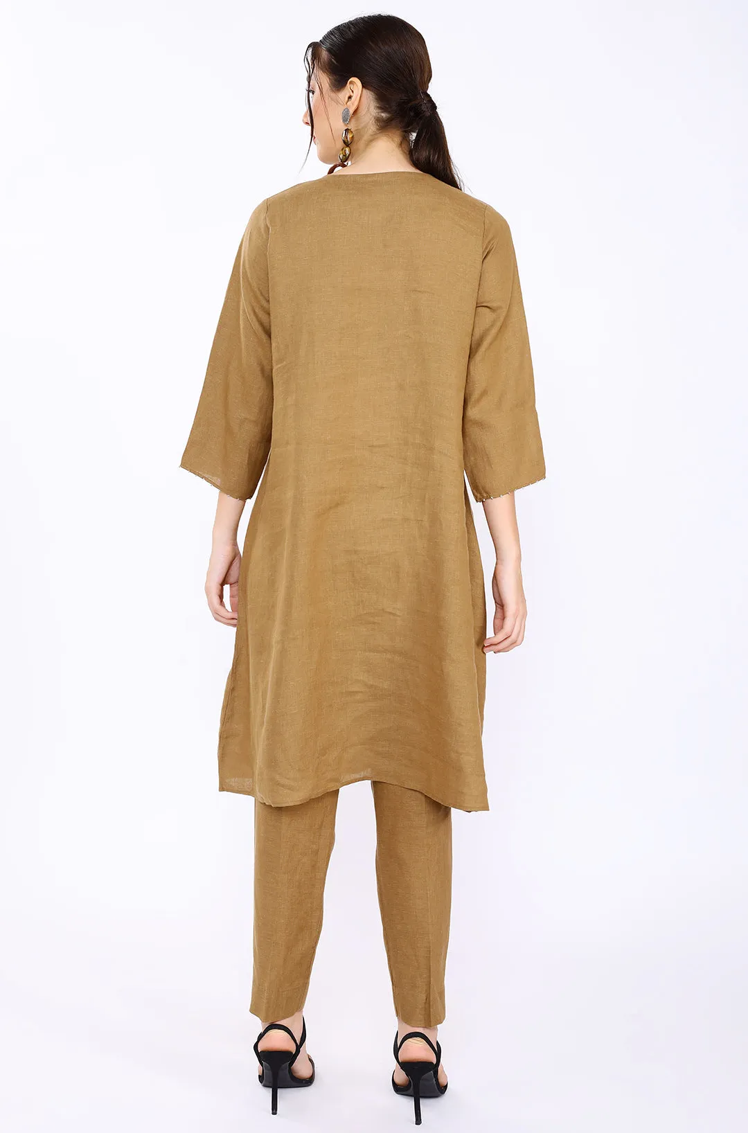 Tobacco Hand Embroidered Lounge Tunic