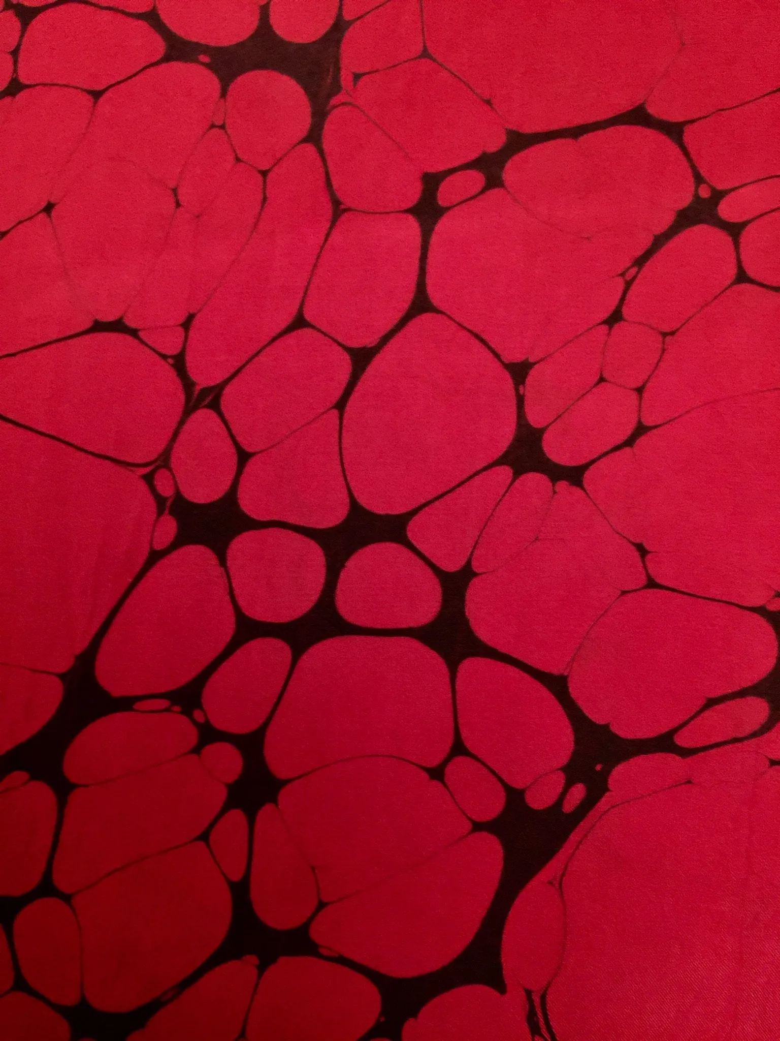 Tokyo  Red & Black Italian Vein, a Classic !  14"x72" Habotai silk, complete with scarf tying guide and picture postcard