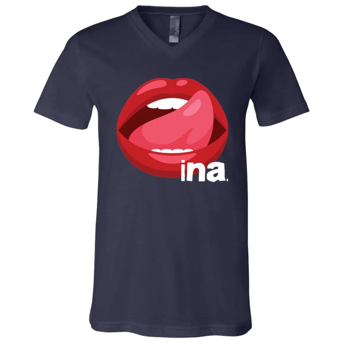Tongue Ina Unisex Jersey V-Neck T-Shirt