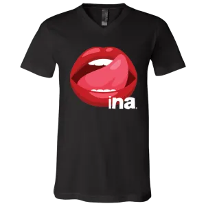 Tongue Ina Unisex Jersey V-Neck T-Shirt