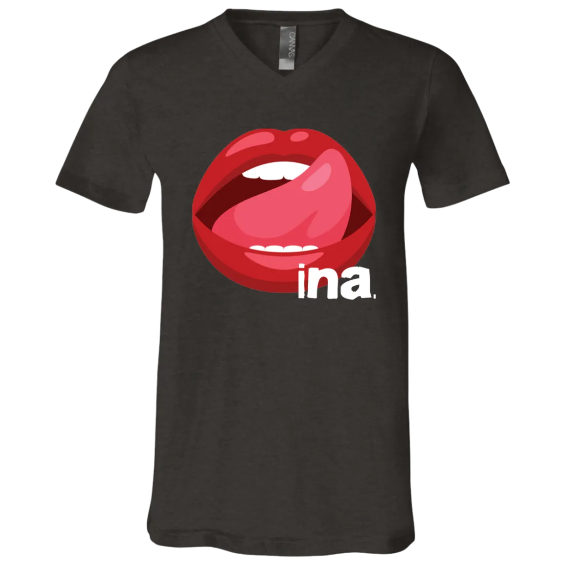 Tongue Ina Unisex Jersey V-Neck T-Shirt