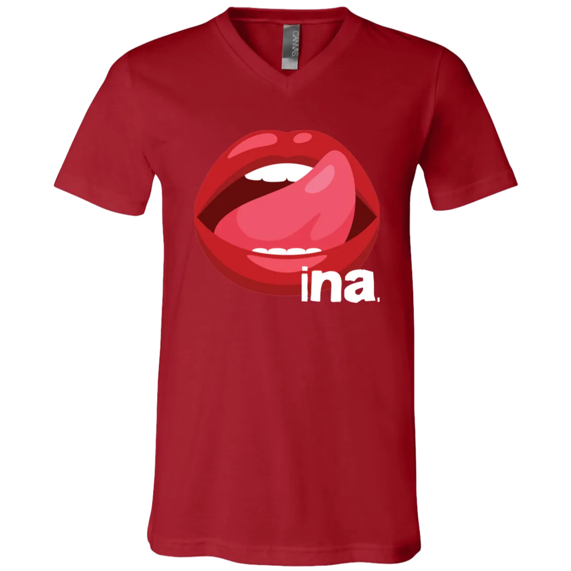 Tongue Ina Unisex Jersey V-Neck T-Shirt