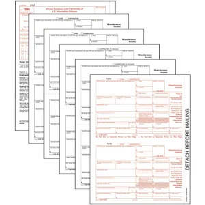 TOPS 5-part 1099-MISC Tax Forms