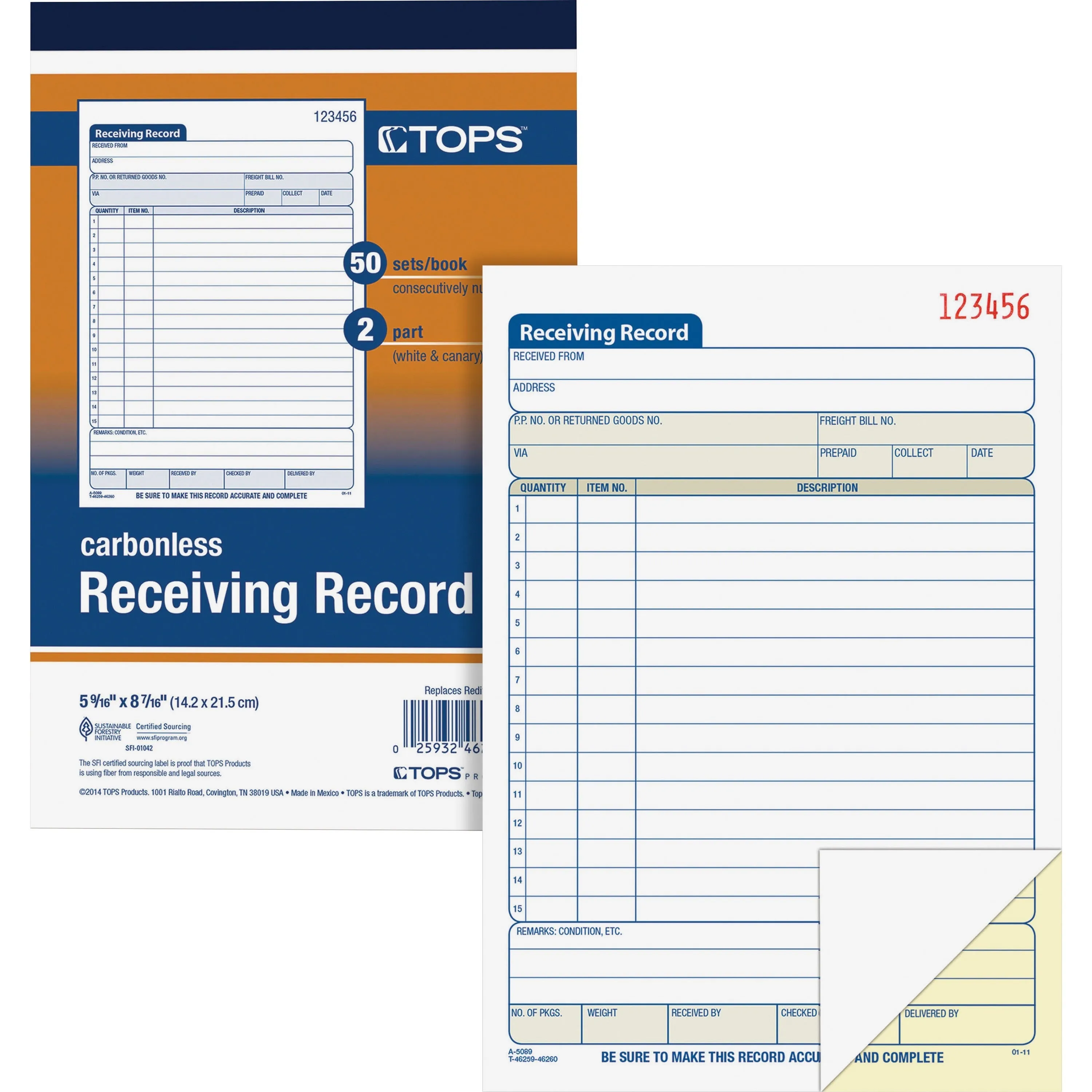 TOPS Receiving Records Forms