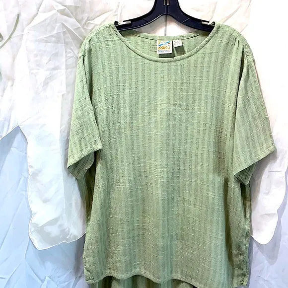 TRAVELSMITH RAYON/LINEN GREEN SKIRT SET SZ M