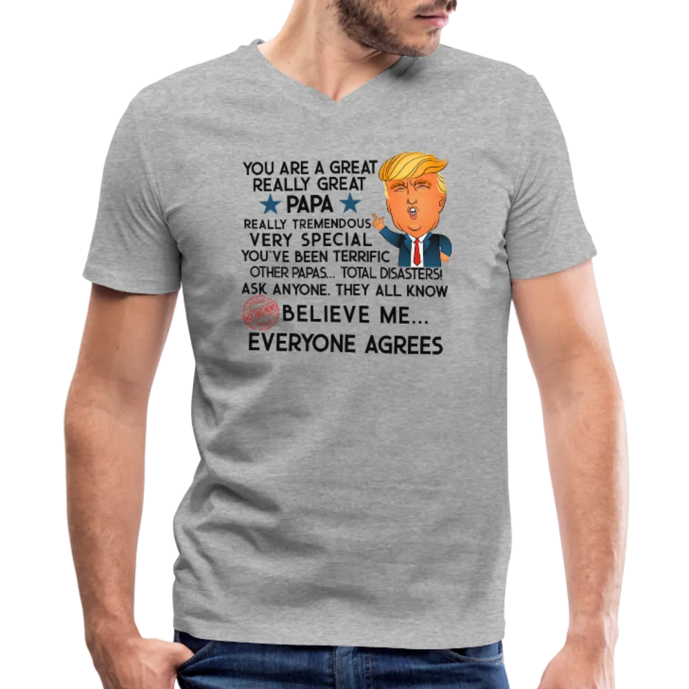 Trump Papa Men's V-Neck T-Shirt by Canvas