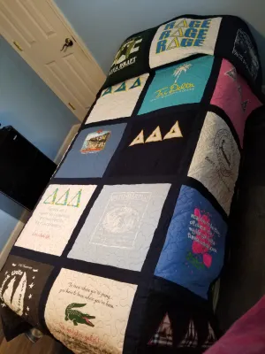 Tshirt Quilt with Sashing