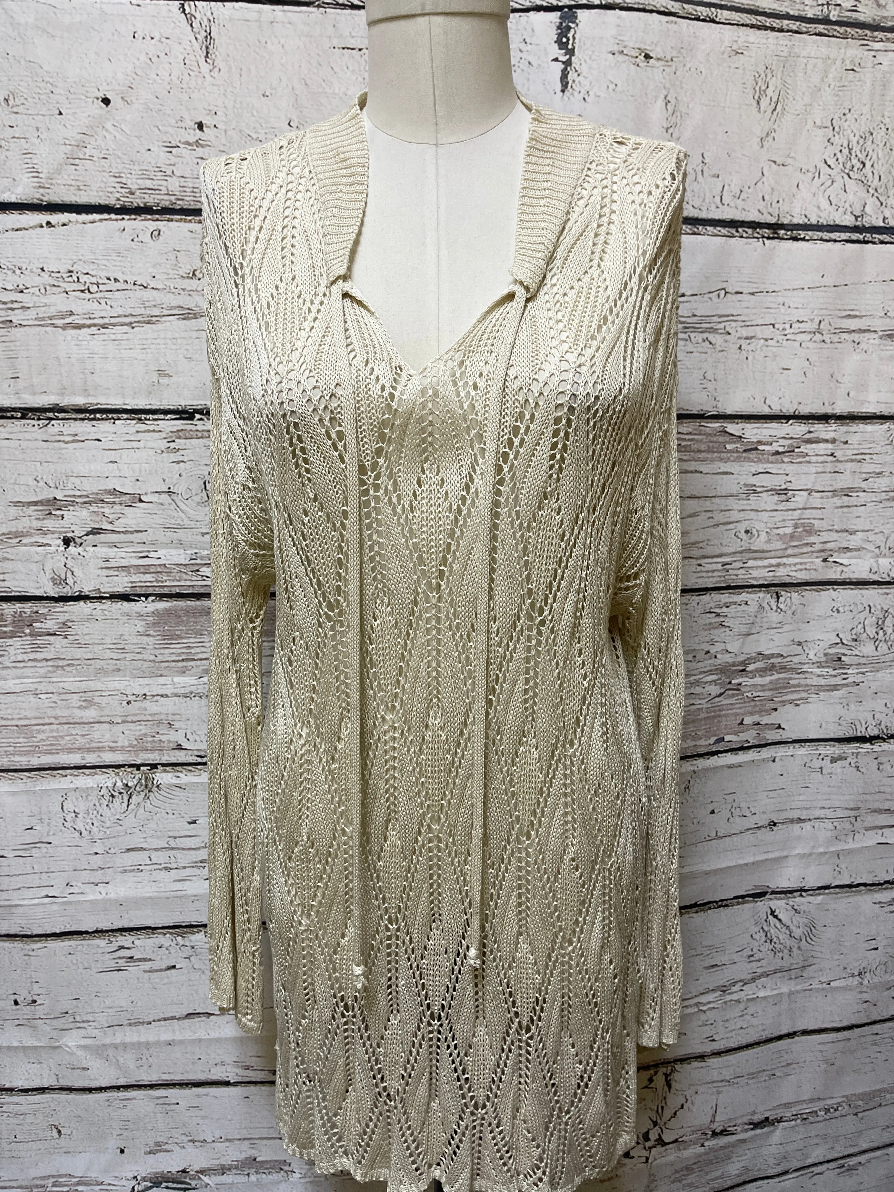 Tunic Long Sleeve By Easel In Beige, Size: M
