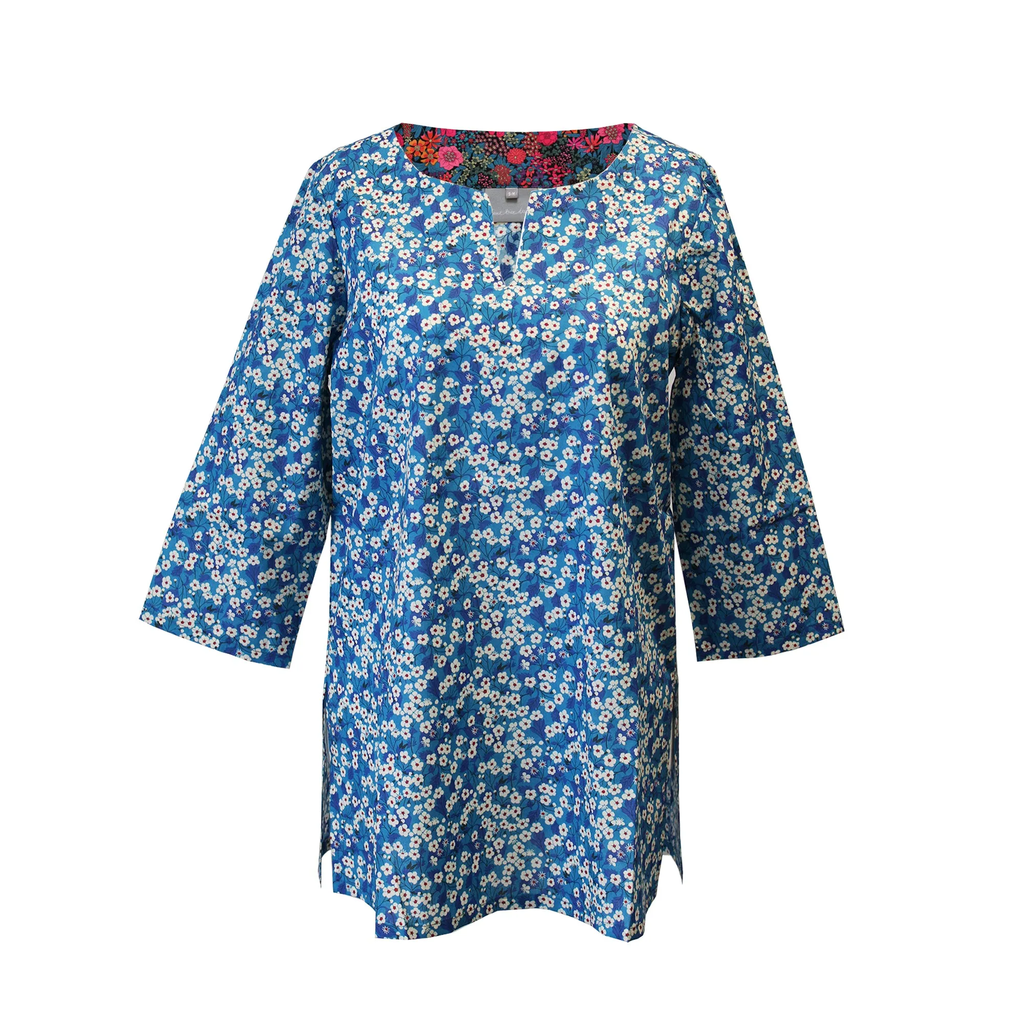 Tunic made with Liberty Fabric: Teal Mitsi