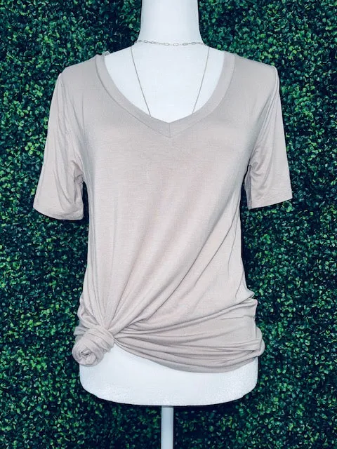 TUNIC RAYON SHORT SLEEVE V NECK BASIC